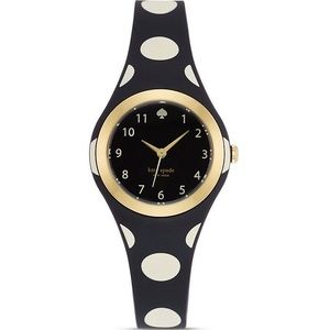 AUTHENTIC Kate Spade Black & White Polka Dot Rumsey Watch, 30mm